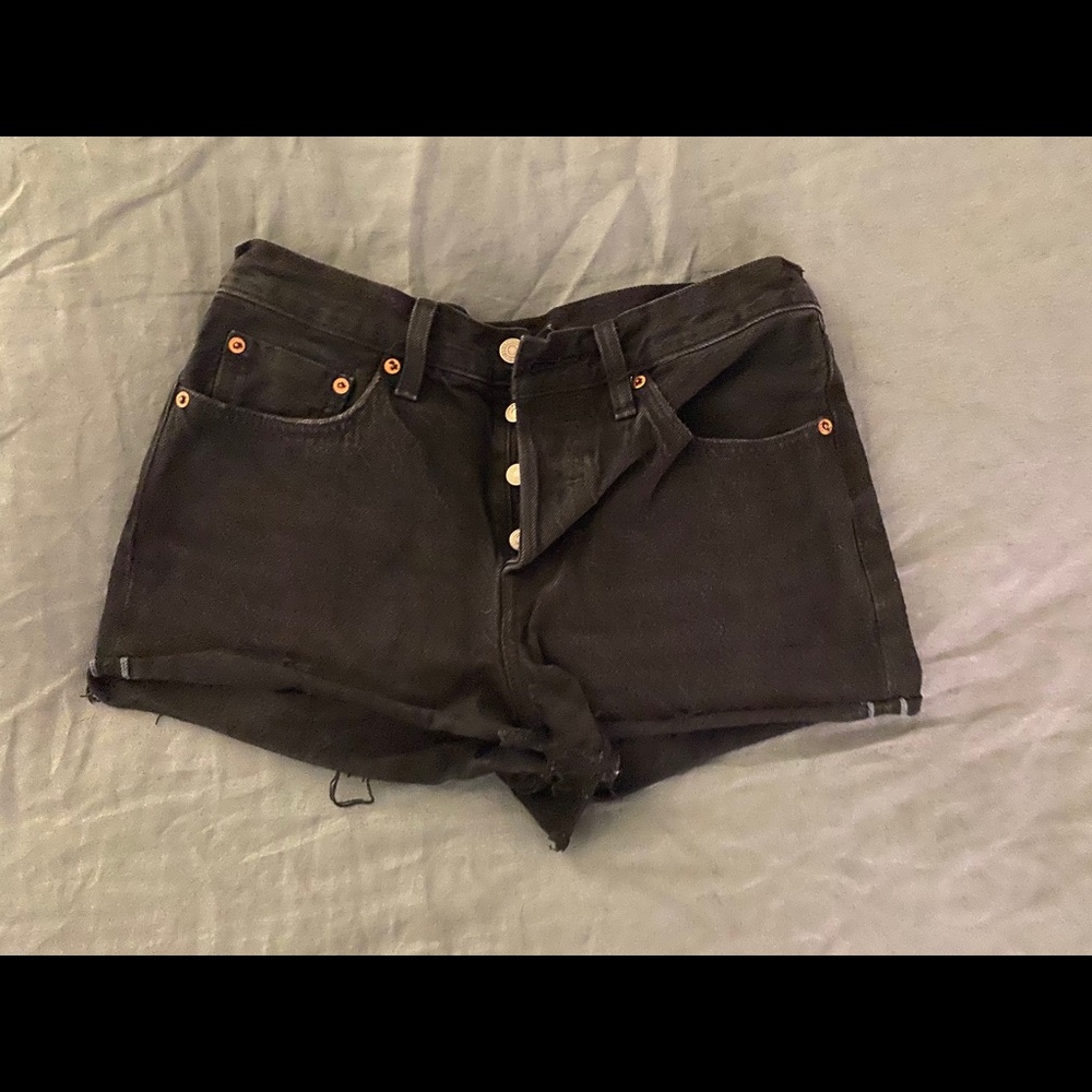 Levi’s black denim shorts